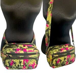 💗 LUG Carousel Camo Nylon Crossbody Belt Convertible Multipocket Bag 💚